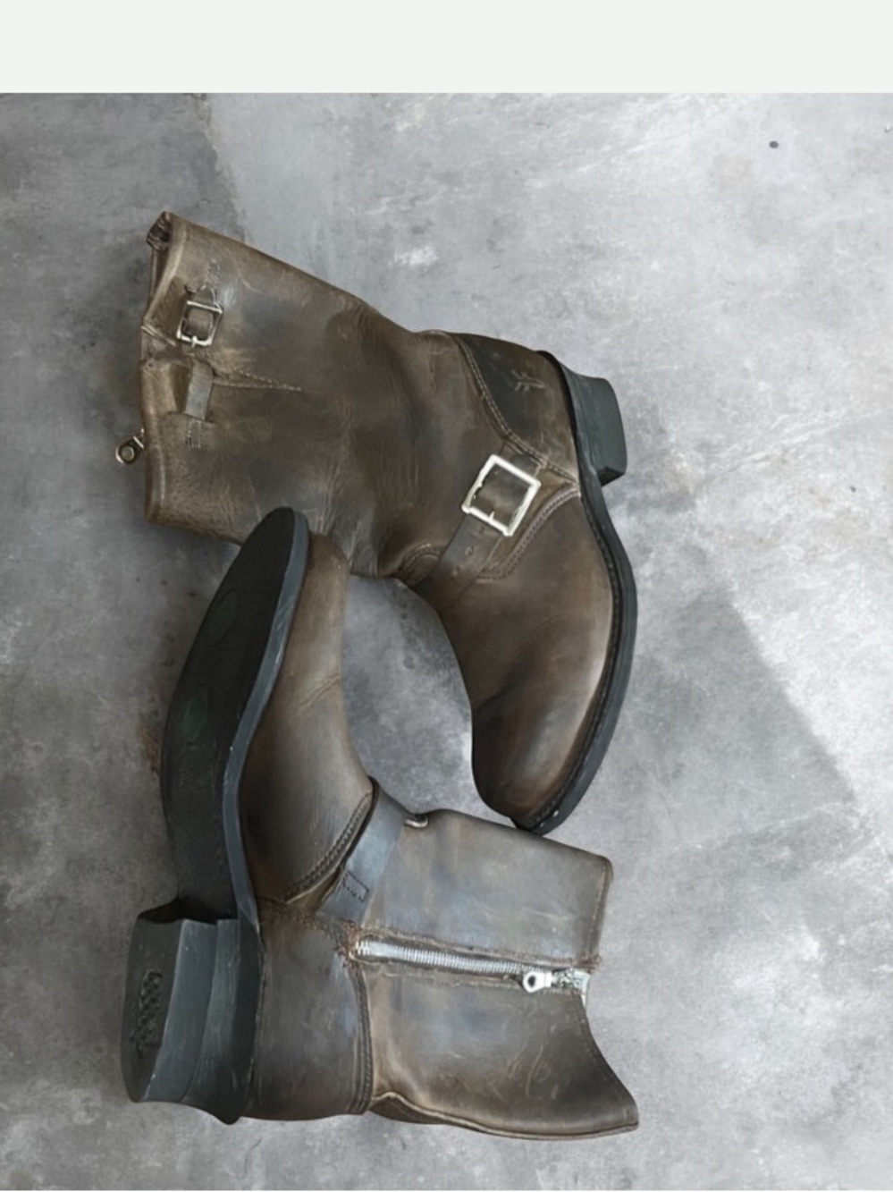 Frye Dark Brown Leather Engineer Ankle Boots Size 8.5